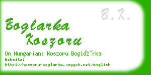 boglarka koszoru business card